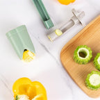 Pepper Corer, 2 in 1 Red Bell Pepper Seed Corer Remover Tool, Fruit & Vegetable Corers Quick Cave Tools for Jalapeno Cutter Deseeder, Off White, 3 P