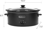 HOMECOOKIN 6 Quart Slow Cooker Oval Manual Pot Food Warmer with 3 Cooking Settings, Black Stainless Steel