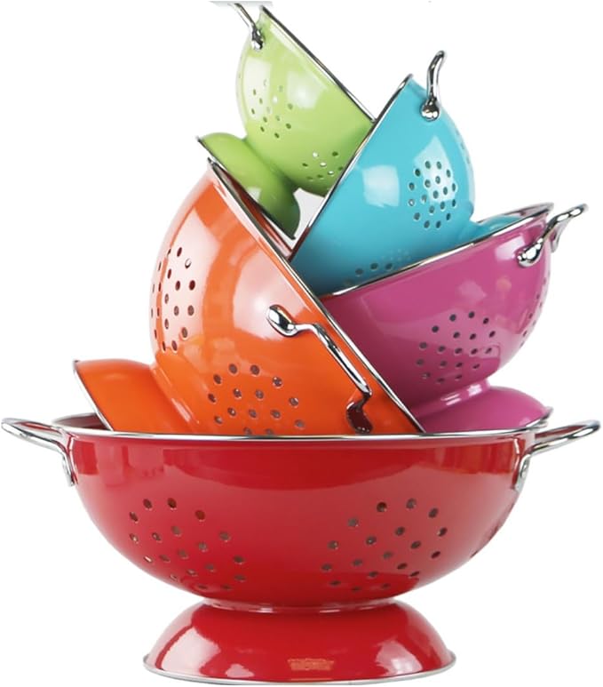 Calypso Basics by Reston Lloyd Powder Coated Enameled Colander, 1.5 Quart, Lime