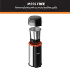 KRUPS: 3oz Coffee Grinder, Ultimate Silent Vortex Plastic and Stainless Steel Grinder with Removable Bowl Mess-Free, 8 Times Quieter, 2 Speeds 240 Watts,Dry Herbs,Dishwasher Safe,12 cups ground Silver
