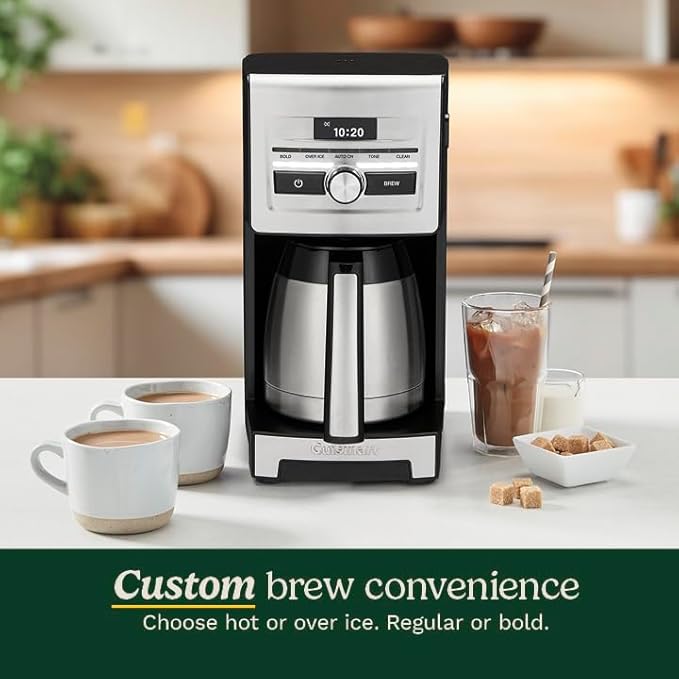 Cuisinart Personal Brew 10-Cup Thermal Coffee Maker, Fully Automatic Programmable Coffee Machine with Hot or Over Ice Options, Brew Strength Control, 52 Ounce Removable Water Reservoir, DCC-10