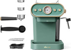 compact high-pressure coffee machine with steam frother