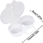 2 Pcs White Egg Poacher, Microwave Egg Boiler Poacher, 2 Cavity Nonstick Poached Egg Maker With Lid, Egg Poacher Microwave Egg Cooker, Double Drain Poached Egg Cups Cookware（13 * 5cm）