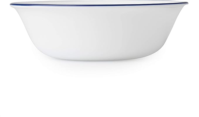 Corelle Vitrelle 18-Piece Service for 6 Dinnerware Set Triple Layer Glass and Chip Resistant, Lightweight Round Plates and Bowls Set, Indigo Speckle