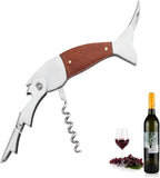 Unique Fish Corkscrew, Professional Waiters Corkscrew Wine Key Bottle Opener,Manual Wine Key for Servers, Waiters, Bartenders and Home Use (Brown fish)
