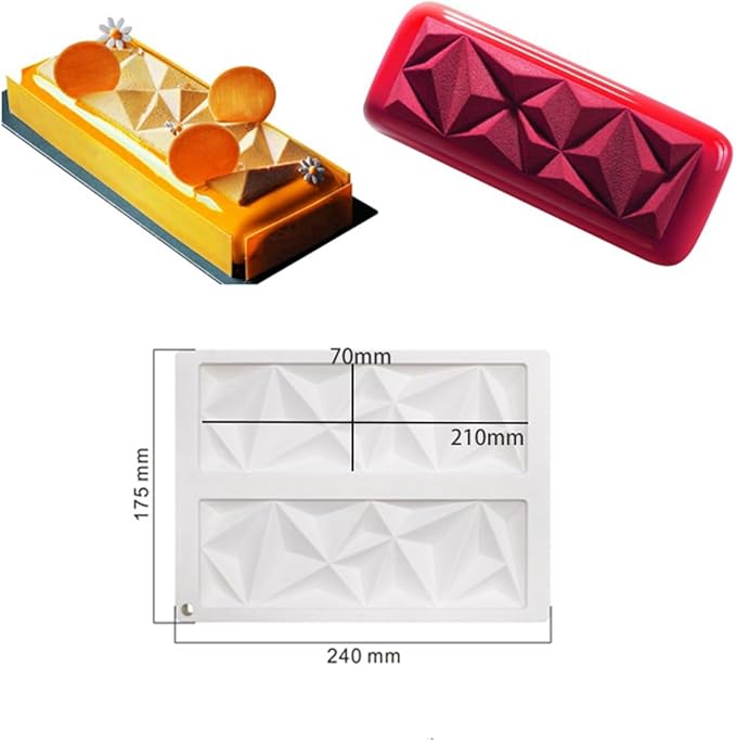 mostsom Silicone Molds Baking Mold for Mousse Cake, Silicone Mold for Chocolate, French Dessert Mold for Pastry Chocolate, Reusable Non-Stick Easy Release Baking Molds (F_ Rectangle)