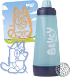 Whiskware Bluey Pancake Art Kit, 1 Batter Bottle, 2 Silicone Bluey and Bingo Pancake Molds, and 1 BlenderBall Wire Whisk, Durable, No-Mess Breakfast, BPA Free, Dishwasher Safe