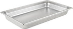 Winco 2.5-Inch Deep Full-Size Anti-Jamming Steam Table Pan, 25 Gauge, NSF, Stainless Steel, Medium