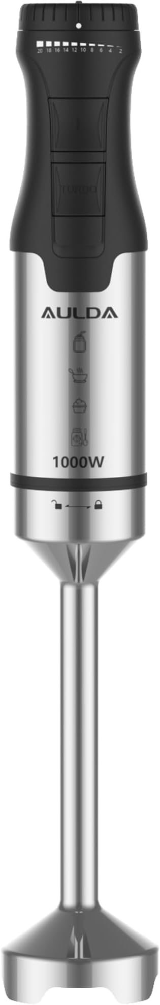 1000W Electric Immersion Blender, 20-Speed Hand Blender with Ergonomic Handle, Handheld Mixer for Smoothies, Baby Food, Soup & More