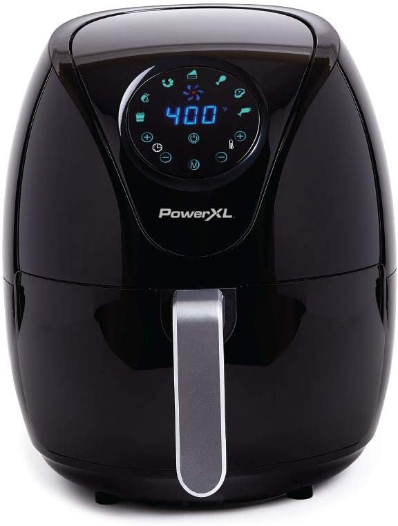 PowerXL Air Fryer 7 QT Maxx Classic, Extra Hot Air Fry, Cook, Crisp, Broil, Roast, Bake, High Gloss Finish, Nonstick, Black
