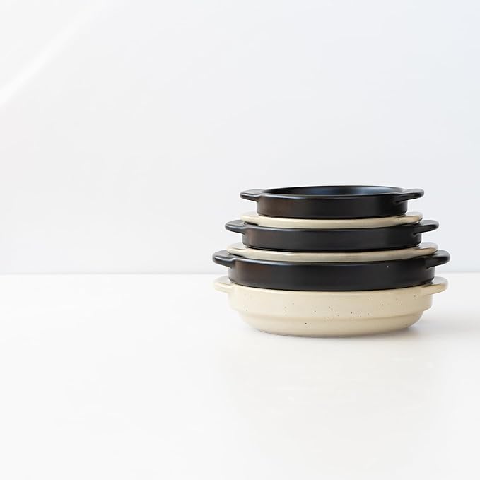 Santo Banko Ware Au Gratin Dish for One Person Capacity 13.5 fl oz (400 ml) Heat Resistant Ceramic Oven Safe Direct Fire Microwave Dishwasher Safe Stackable Black Made in Japan