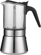 Espresso Maker Stainless Steel Italian Manual Coffee Machine Maker Moka Pot Multifunctional Portable Hand Brew Coffee Pot(1pcs 200ml)