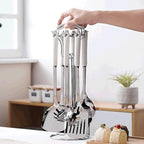 Ceramic Handles Cooking Tool Set steel Kitchen Utensils set of cookers Shovels Spoons Strainer(E)