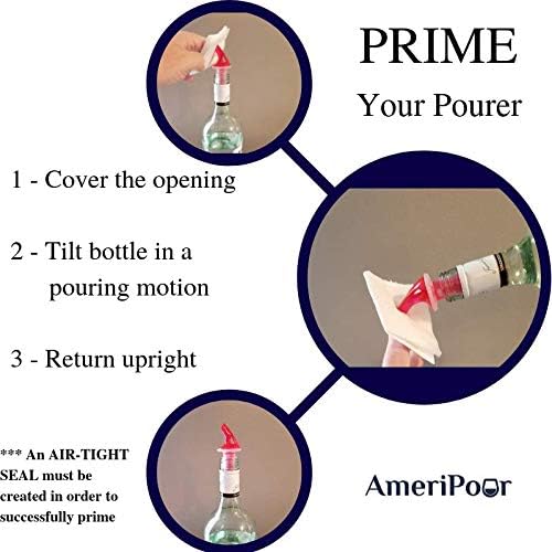 Measured Pourer - Liquor Bottle Pourers - Collared -(3pk) Made 100% In The USA. Bar Spouts That Don't Leak - No Cracks, Just A Perfect Cocktail Pour Everytime. Great for Wine Too! (1.25oz)