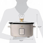 Beautiful 4-Quart Programmable Slow Cooker with Touch-Activated Display, Digital Timer, Keep-Warm Function & Removable Non-Stick Pot