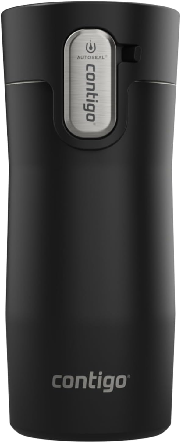 Contigo AUTOSEAL West Loop Vacuum-Insulated Stainless Steel Travel Mug with Easy-Clean Lid, 12oz, Matte Black