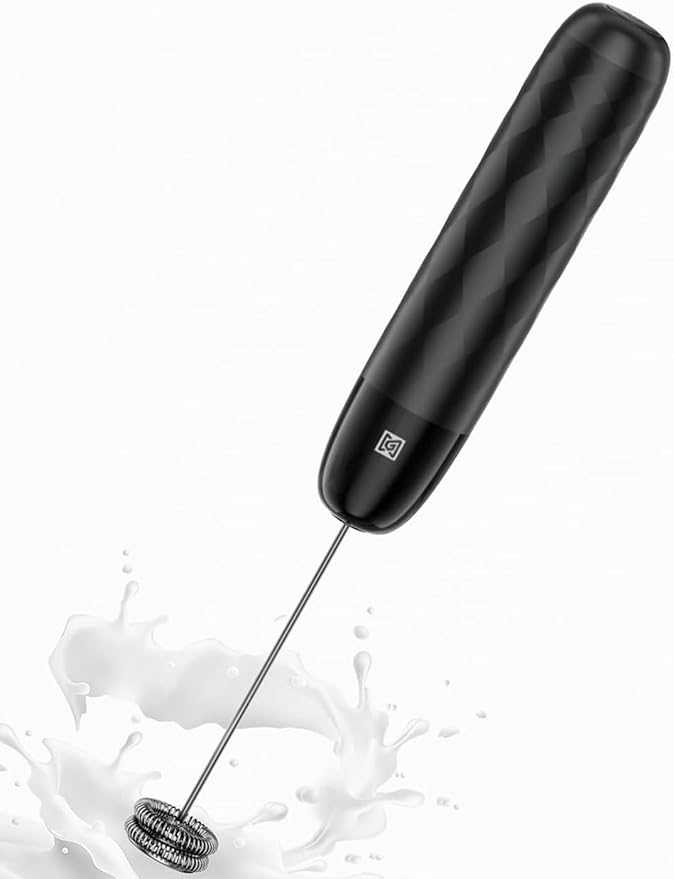 Maestri House Rechargeable Milk Frother, LunaFro Mini Handheld Electric Foam Maker Detachable Stainless Steel Whisk Drink Mixer Foamer Mini Blender for Matcha, Lattes, Cappuccino, No Stand