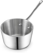 D&M Butter Warmer 0.14 Quart, Multi-Ply Clad Stainless Steel Milk Frother and Chocolate Melting Pot, Small Saucepan for Induction Stovetop, Coffee, Butter, Syrup