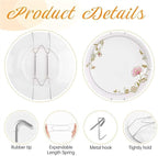 Bilillo 12 Pieces Invisible Wall Plate Hangers 10/12/14 Inches Wall Plate Hangers Stainless Steel Decorative with 12 Pieces Hook with Nails Suitable for 8-16 inch Decorative Antique and Arts(Silver)