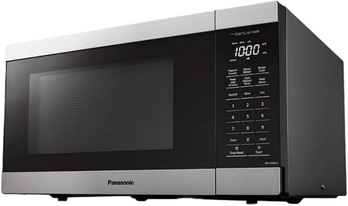 Panasonic Microwave Oven, 1.3 cu. ft. 1000W Countertop Microwave with Genius Sensor Cooking - NN-SU66LS (Stainless Steel)