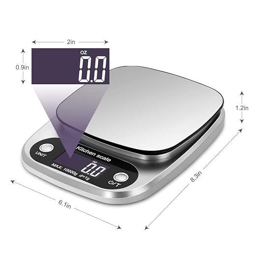 Food Scale 22lb Weight Grams, Digital Kitchen Scales and Ounces for Cooking, Baking