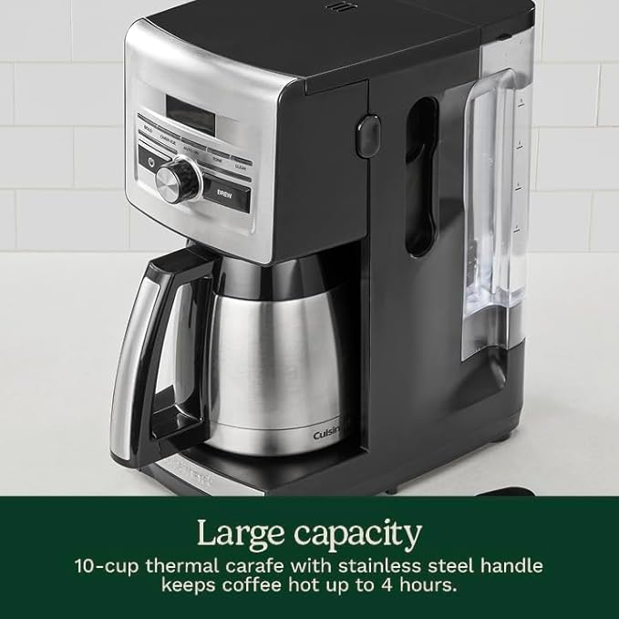 Cuisinart Personal Brew 10-Cup Thermal Coffee Maker, Fully Automatic Programmable Coffee Machine with Hot or Over Ice Options, Brew Strength Control, 52 Ounce Removable Water Reservoir, DCC-10