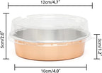 Beasea 20 Pack Mini Pie Pans, 4 Inch Rose Gold Aluminum Foil Tins with Lids, Perfect for Baking, Made of Premium Quality Aluminum, Lightweight and Homemade Friendly