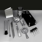 14-Piece Cocktail Shaker Set Bartender Kit with Black Stand, Bar Tool Set for Drink Mixing Bartending Kit Bar Sets Accessories: 750ml(25oz) Shaker, Jigger, Muddler, Cocktail Recipes (Silver)