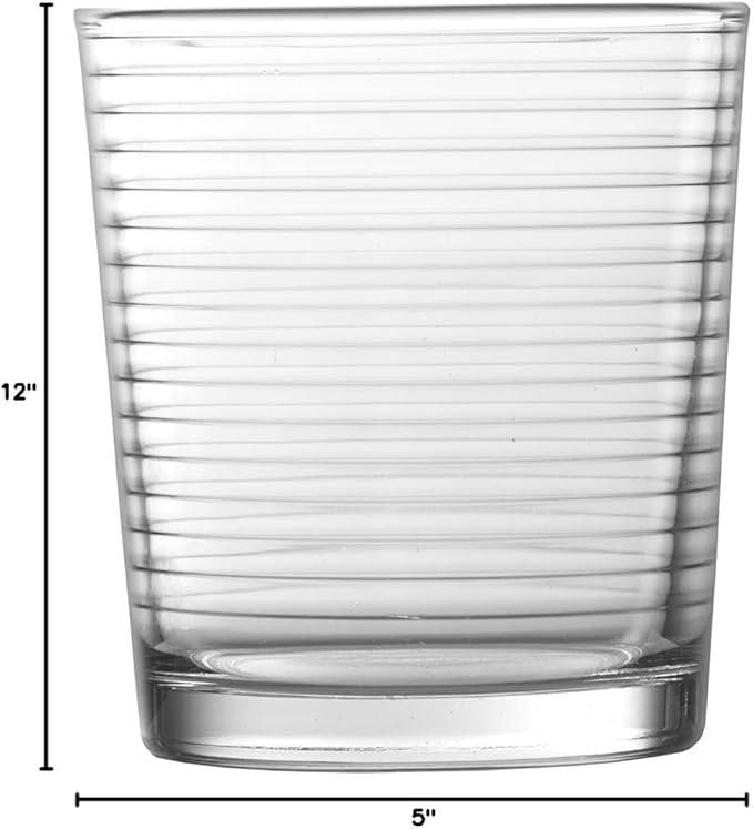Fortessa Basics Arcade Everyday 12 Pack Set Glassware Great for: Mixed Drinks/Cocktails, Water, Juice, Iced Tea, Soft Drinks., Double Old Fashioned/Rocks, 13 Ounce