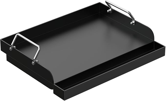 17" x 13" Nonstick Grill Griddle for Most Gas Grills, Universal Flat Top Griddle for Charcoal/Gas Stove, Cooking Griddle Plate with Removable Handles & Grease Groove for Camping, Tailgating, Parties