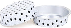 Beasea Mini Tart Pans with Lids 20 Pack, 4” 8oz Disposable Aluminum Baking Foil Tins Round Small White Black Dot Container for Individual Cupcake Dessert Muffin Ramekin Cheesecake Quiche Oven Dishes