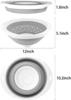 QiMH Collapsible Colander and Strainer, 5 Quart(1.25 gal), Heavey Duty Kitchen Drainer Basket for Pasta, Veggies and Fruits, New Home Apartment Essentials