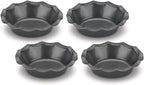 Cuisinart 4 Piece Fluted Tartlet Pan Set, Mini, Steel Gray