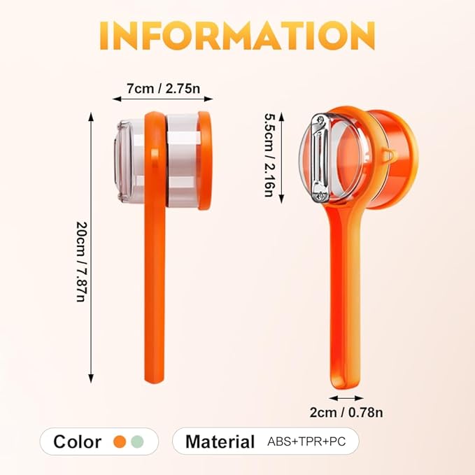 Peeling Knife with Storage Box, 2025 New Vegetable Peeler with Container, Kitchen Multi Function Veggie Peeler for Kids Adults, Fruit and Vegetable Peeling Knife with Catcher (Orange,1)