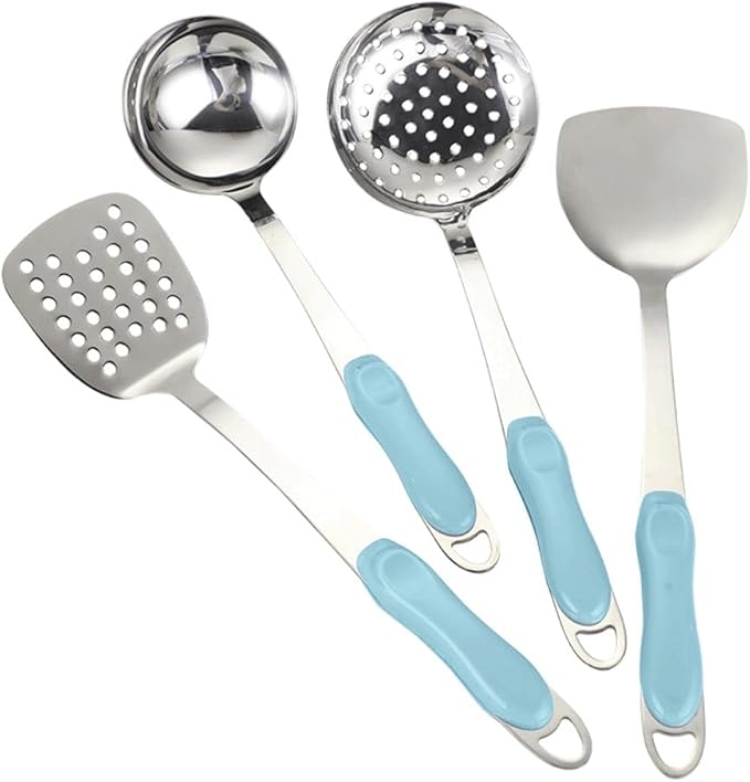 Kitchen Utensils Set Non-stick Kitchenware Cooking Tools Spoon Soup Ladle Spatula Shovel Accessories(E)