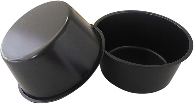 Muffin Pan Individual, 6Pcs Jumbo Muffin Tin Set, Nonstick Round Cupcake Pan for Baking Muffins, Popover, Egg Tarts, Quiche - Carbon Steel, Black