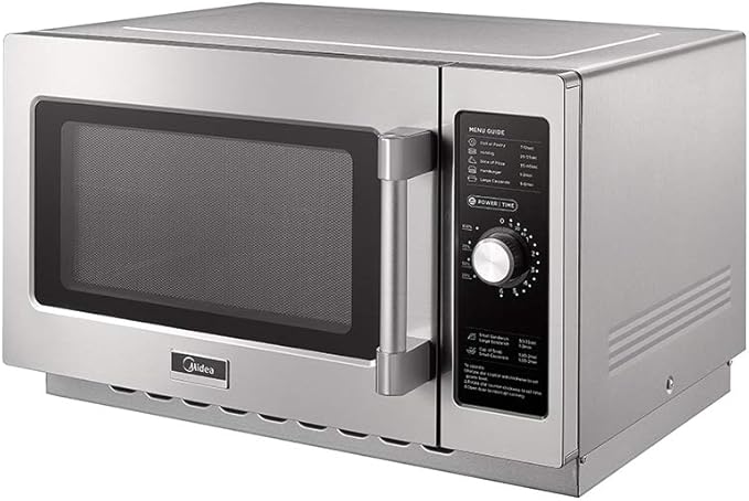 Midea Equipment 1034N0A Countertop Commercial Microwave Oven with Dial, 1000W, Stainless Steel, 1.2 CuFt