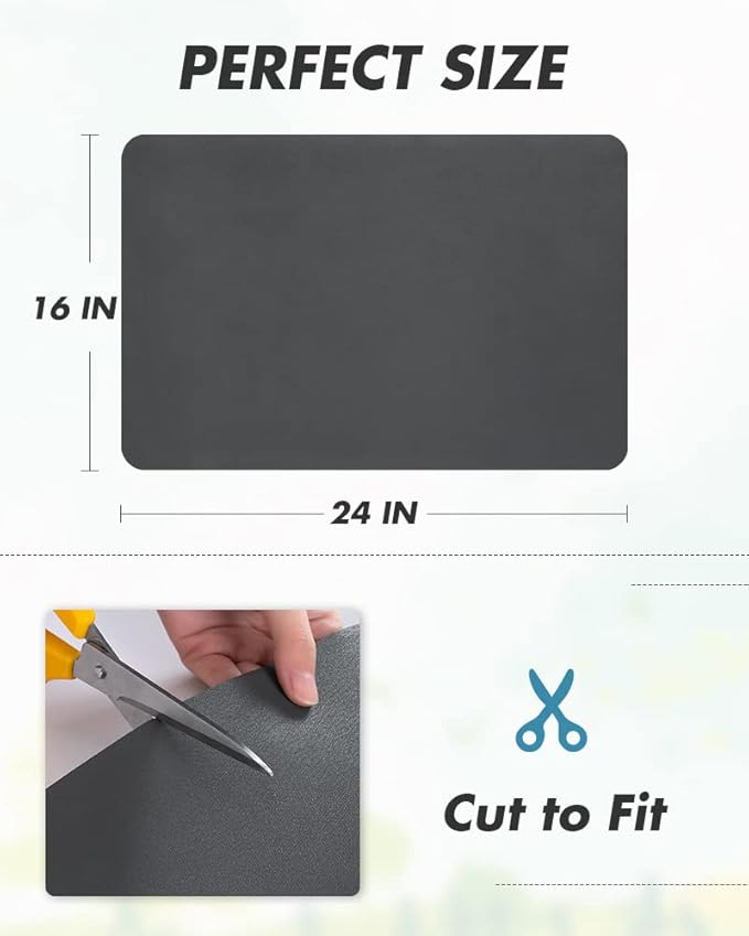 AMOAMI Coffee Mat - Hide Stain Rubber Backed Absorbent Dish Drying Mat for Kitchen Counter - Fits Under Coffee Maker or Machine