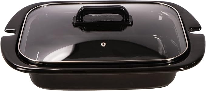 Magnifique 4-Quart Slow Cooker with Casserole Manual Warm Setting - Perfect Kitchen Small Appliance for Family Dinners, Dishwasher Safe Crock, Red