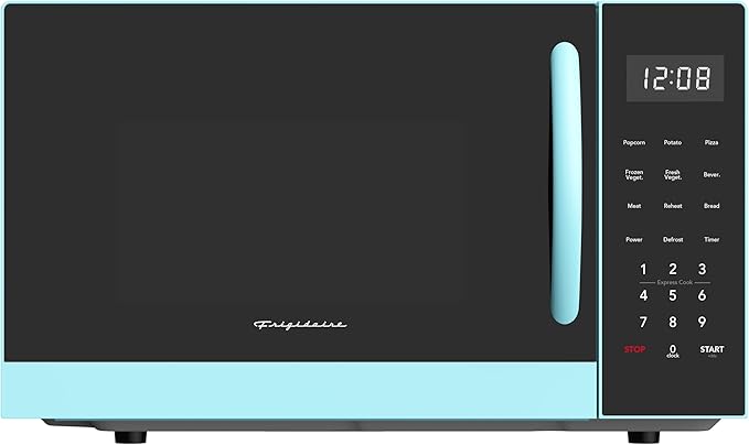 FRIGIDAIRE 0.9-Cubic Feet Microwave Oven with Oversized Display, Blue