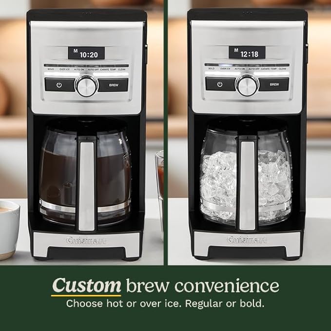 Cuisinart Personal Brew™ 12-Cup Coffee Maker, Automatic Coffee Machine, Programmable Coffee Maker for Home Brewing Convenience with Adjustable Brew Strength, Stainless Steel/Black, DCC-12