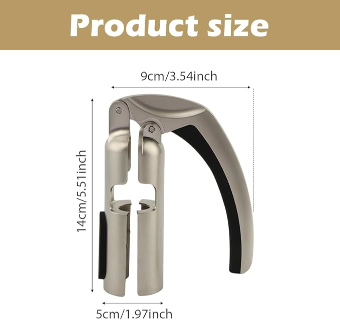 Champagne Bottle Opener, Zinc Alloy Sparkling Wine Cork Puller, Bar Jar Cork Puller Champagne Corkscrew, Multifunctional Bottle Opener, Gift for Wine Lovers(COLOR:A)