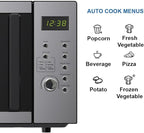 Emerson MW9005SS Compact Countertop Microwave Oven with Push Button Control, LED Display, 900W, 5 Power Levels, 6 Auto Menus, Glass Turntable and Child Safe Lock, 0.9 Cu. Ft., Stainless Steel