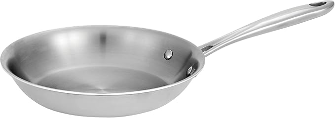 Tramontina Boston Tri-Ply Clad Stainless Steel 8-Inch Small Frying Pan, Induction-Ready Skillet, Dishwasher-Safe, NSF-Certified