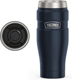 THERMOS Stainless King Vacuum-Insulated Stainless Steel Tumbler - 16oz, Midnight Blue - Insulated Coffee Tumbler for Hot & Cold Drinks - Leak-Proof & Sweat-Proof for Commuting & Traveling