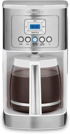 Cuisinart 14-Cup Coffee Maker, Programmable PerfecTemp Glass Carafe Coffee Machine with 1-4 Cup Setting, Brew Strength Control and Brew Pause, Stainless Steel, DCC-3200WNAS, White