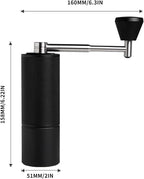TIMEMORE Chestnut C3S Pro Manual Coffee Grinder, Stainless Steel S2C Conical Burr Coffee Grinder, Hand Coffee Grinder with Foldable Handle, Adjustable Grind Setting for Travel/Camping/Home, Black