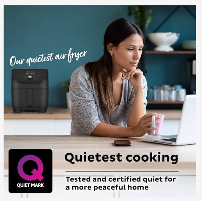 Instant Pot Vortex Slim XL 6QT Air Fryer that Crisps, Roasts, Reheats, Bakes, Broils & is Quiet, Space Saving, Nonstick, Dishwasher-Safe, 100+ In-App Recipes, from the Makers of Instant Pot, Black