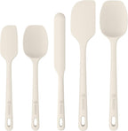 ChefAide 5 Pieces Silicone Spatula Set, Food Grade Rubber Spatula, Upgrade Strong Handle with Ergonomic Grip, Heat Resistant Up to 600°F for Nonstick Cookware, Cooking