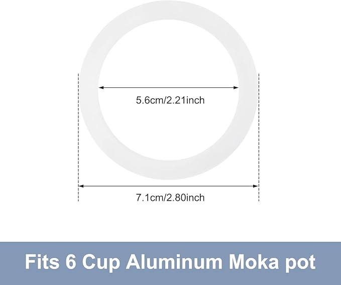 Sivaphe 6 Cups Moka Pot Replacement Infuser Parts Only for Aluminum Italian Stovetop Espresso Coffee Maker, 1 Filter and 3 Silicone Gasket Seals